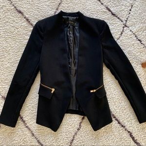 Zara - Black blazer with gold zipper details